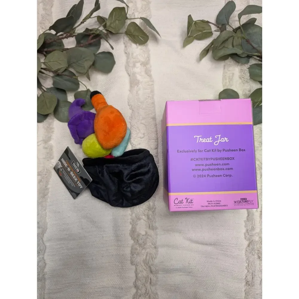 Cat Halloween Pusheen Treat Jar & Cat Toy